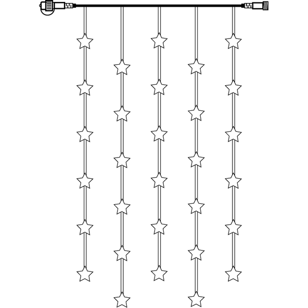 Гирлянда штора звёздочки Extra System Decor 0,9х1,2 м (495-72) - фото 2