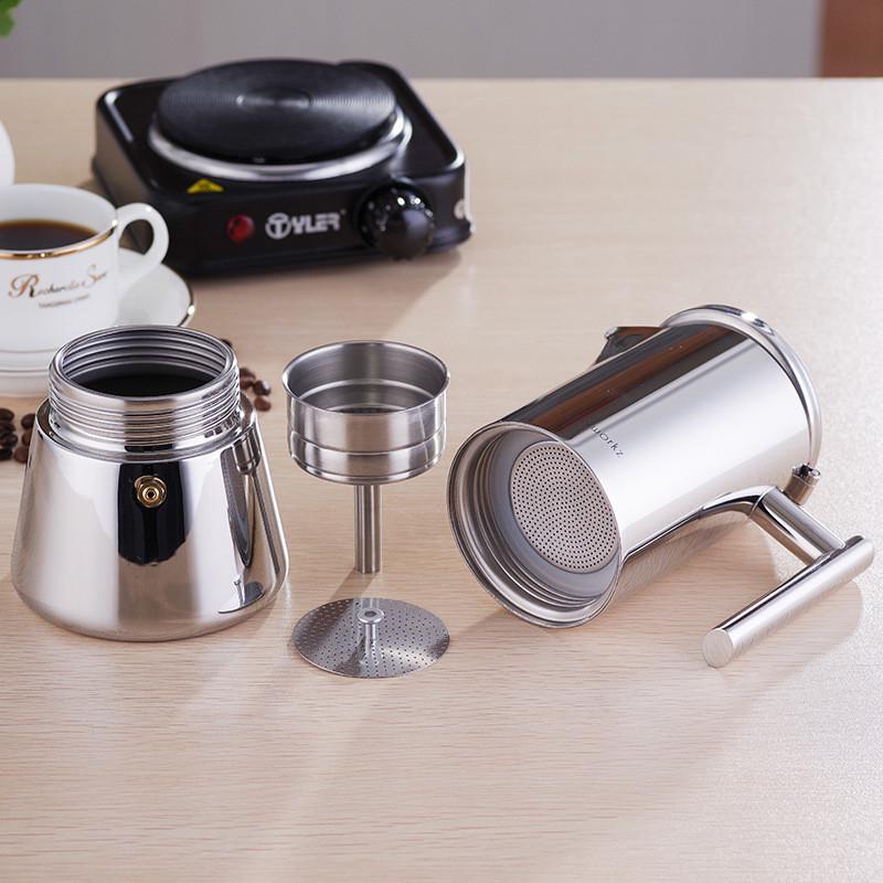 Гейзерная кофеварка Easyworkz diego moka pot из нержавеющей стали на 6 чашек (М10850302) - фото 7