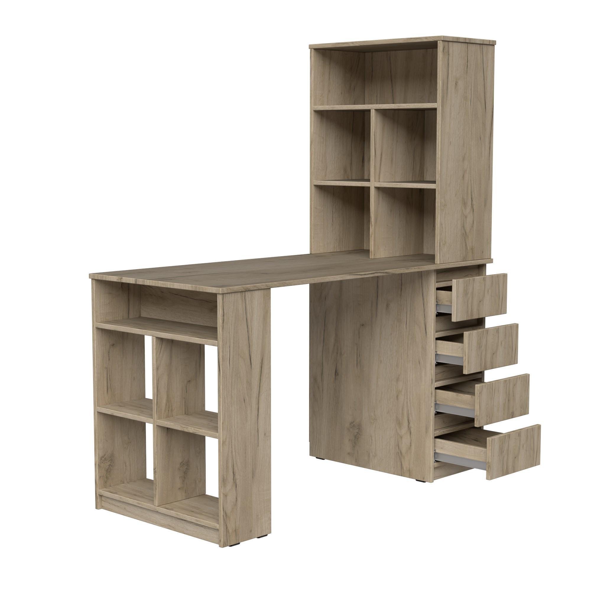 Стіл письмовий СП10 4Я SENAM 1500х1400х600 мм ДСП Дуб Крафт Сірий - фото 4 Стіл письмовий СП10 4Я SENAM 1500х1400х600 мм ДСП Дуб Крафт Сірий - фото 4