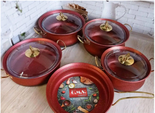 Набір посуду OMS з антипригарним покриттям для індукції 9 предметів - фото 6