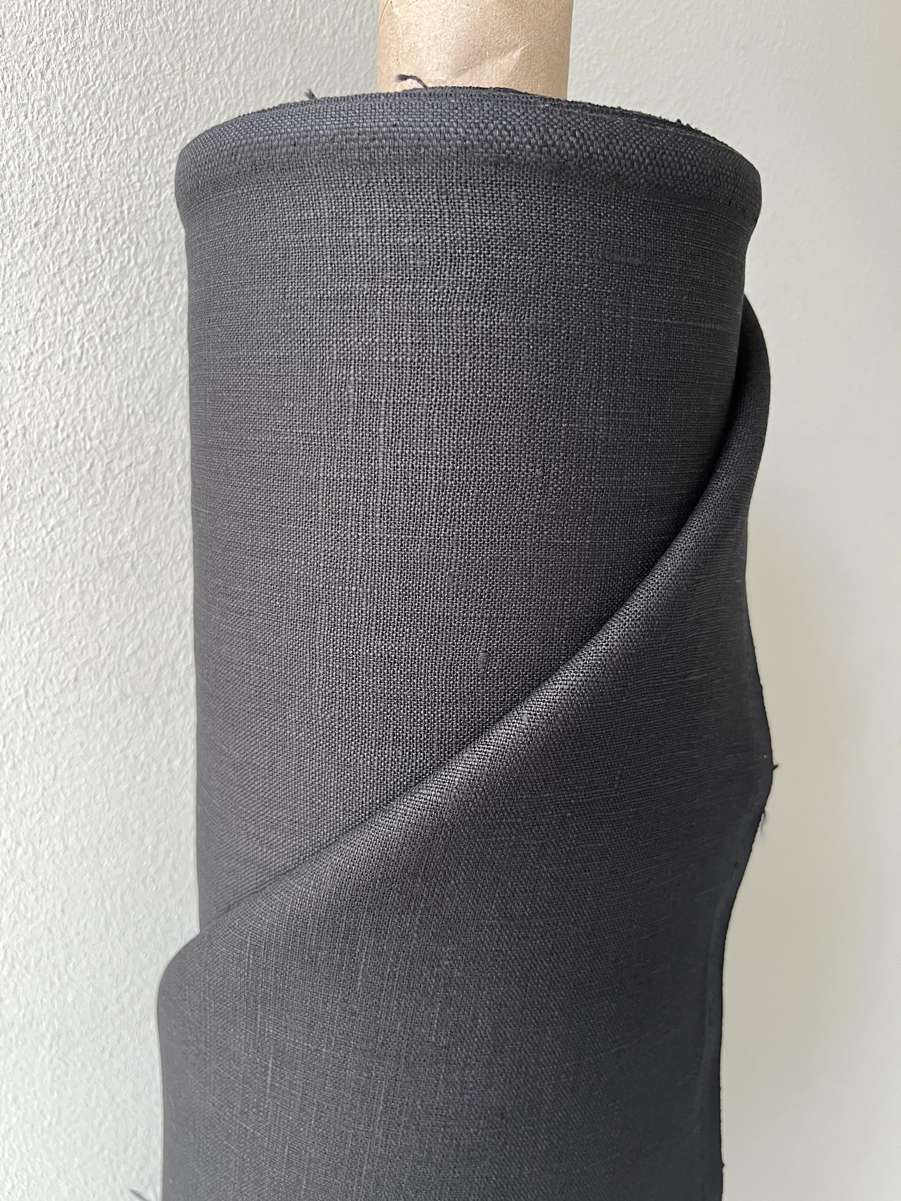 Ткань скатертная Linen Plus 100% лен 143 см 147 Черный - фото 4