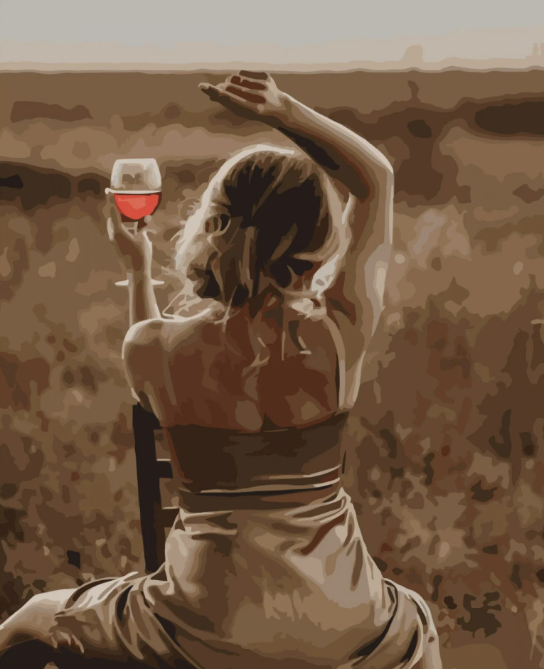 Картина по номерам Strateg Премиум Наедине с собой с лаком и уровнем 40x50 см (SY6734)