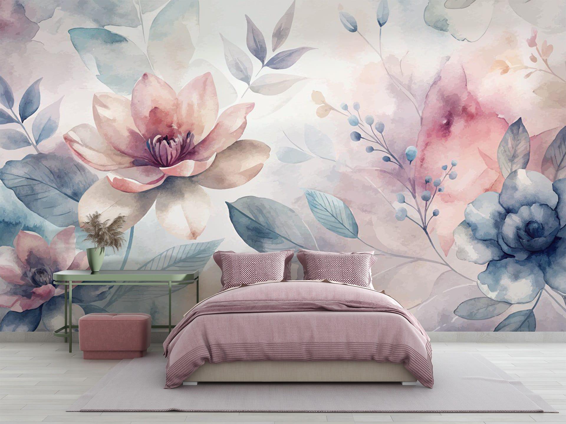 Фотошпалери флізелінові Styleo Print-walls Акварельні квіти 0196 300х250 см (Pw-0196/2)