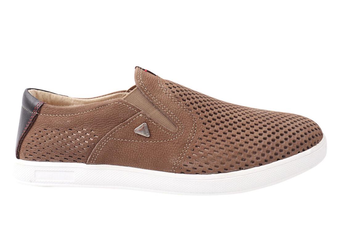 Мокасины мужские Maxus shoes из кожи-нубука на низком ходу р. 41 Визон (42-20/21LTCP) - фото 3