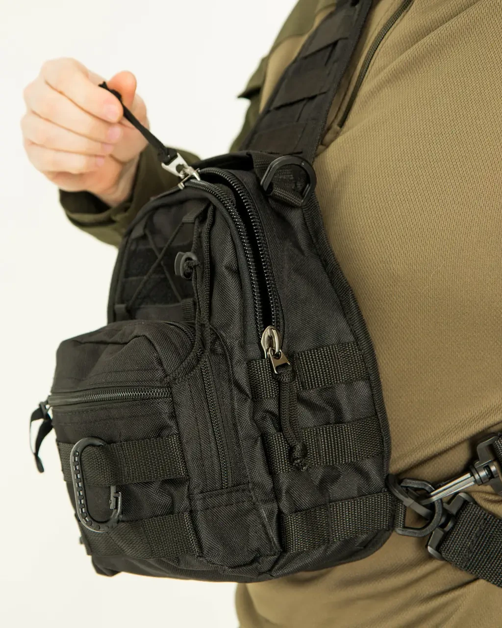 Рюкзак тактический через плечо с системой Molle 6 л Черный (2549774468) - фото 4 Рюкзак тактический через плечо с системой Molle 6 л Черный (2549774468) - фото 4