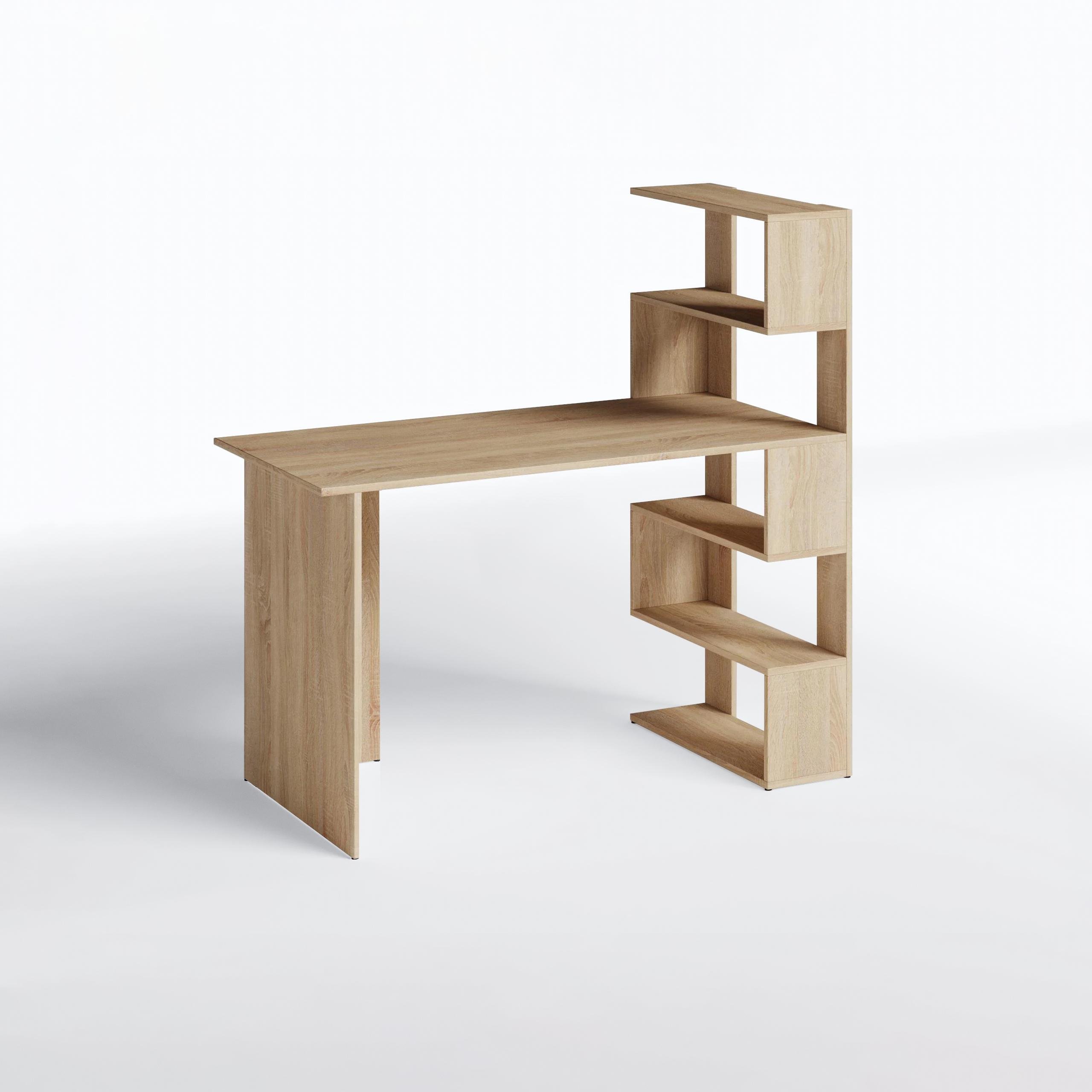 Письменный стол Open shelf с полками 1250х600х750 мм Дуб Сонома - фото 2