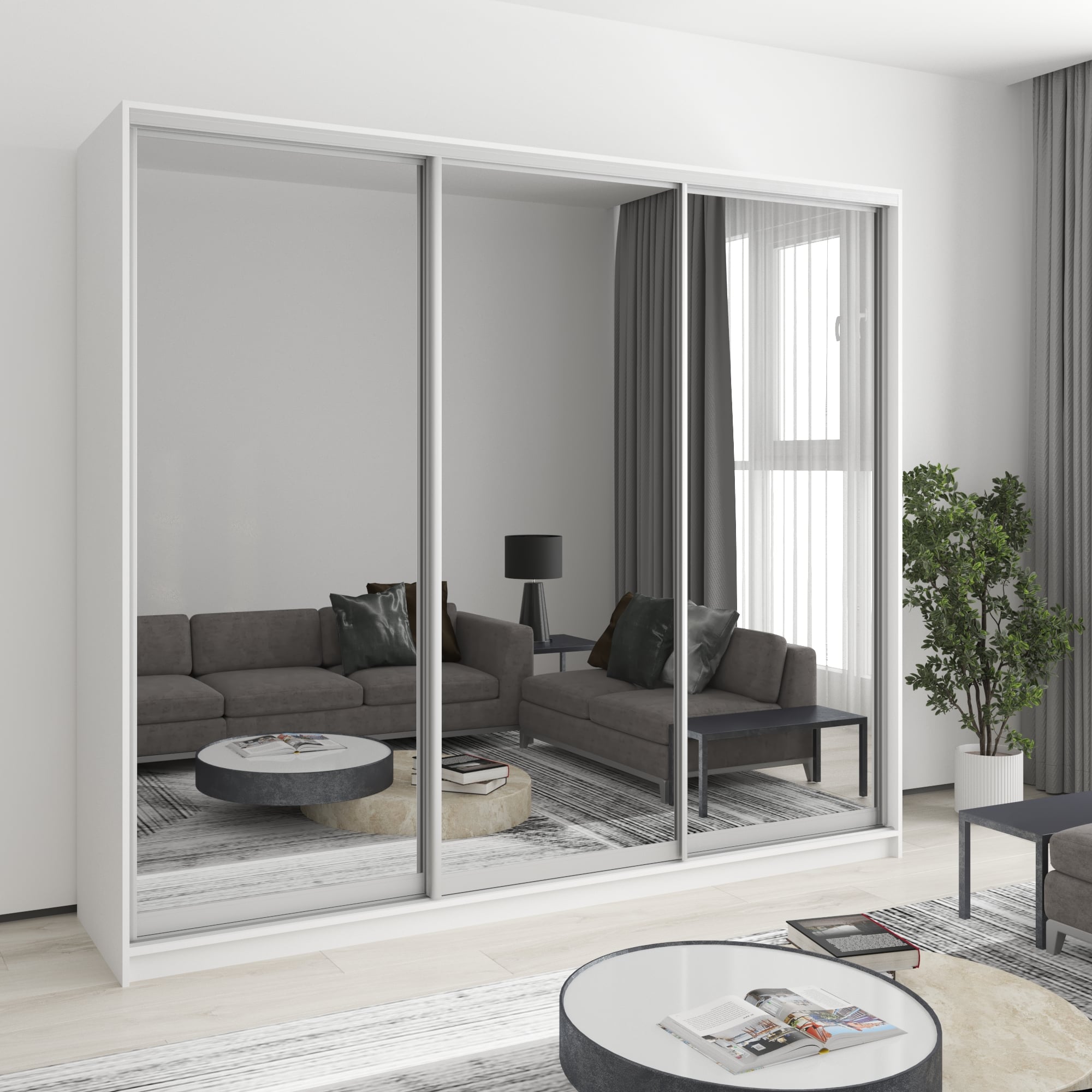 Шкаф-купе трехдверный Mebel Star Комбо AL MBS-3388 240х60х210 см Аляска белый (1004558) Шкаф-купе трехдверный Mebel Star Комбо AL MBS-3388 240х60х210 см Аляска белый (1004558)