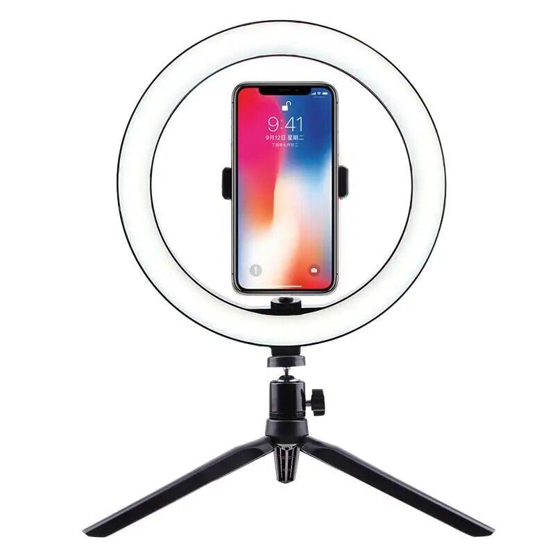 Селфи-кольцо светодиодное Selfie ring light на штативе с держателем для телефона 26 см (100612)