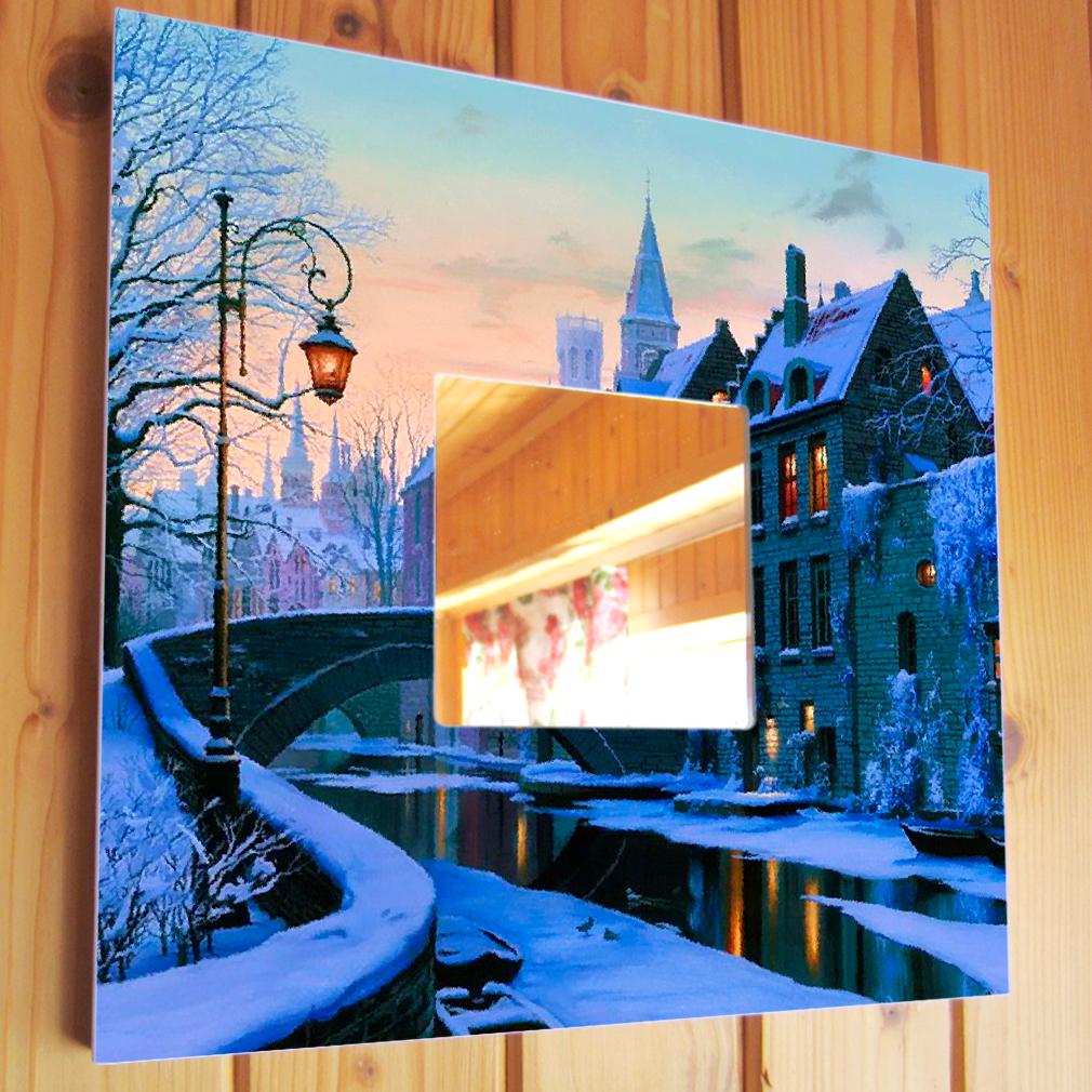 Зеркало декоративное Зимний Брюгге 260х260 мм (M00037)