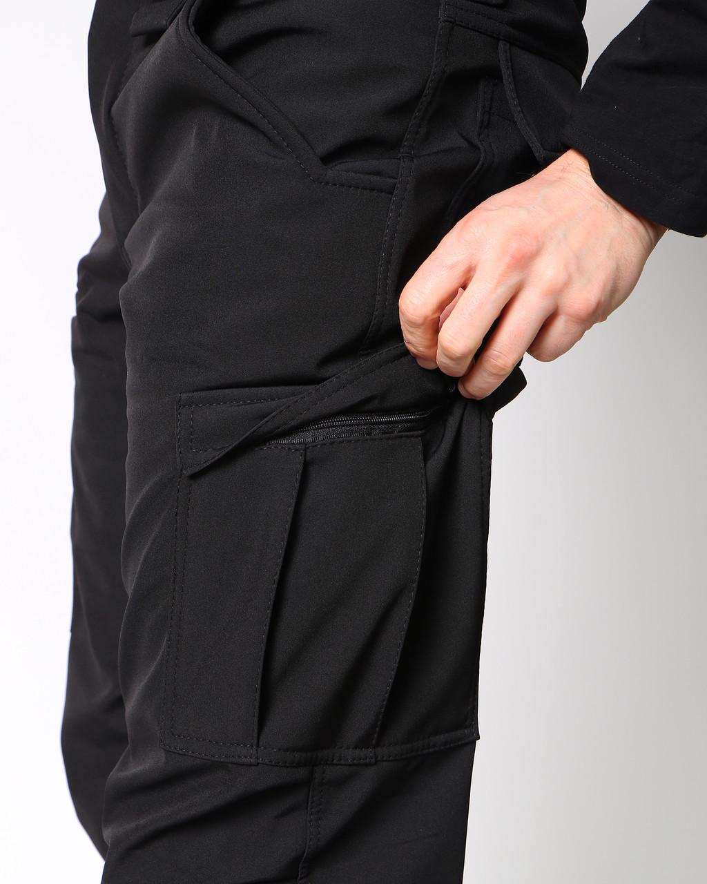 Брюки на флисе шесть карманов софтшелл р. 46 Черный (ШтаниТС_софтш_фліс_ч_46) - фото 7 Брюки на флисе шесть карманов софтшелл р. 46 Черный (ШтаниТС_софтш_фліс_ч_46) - фото 7