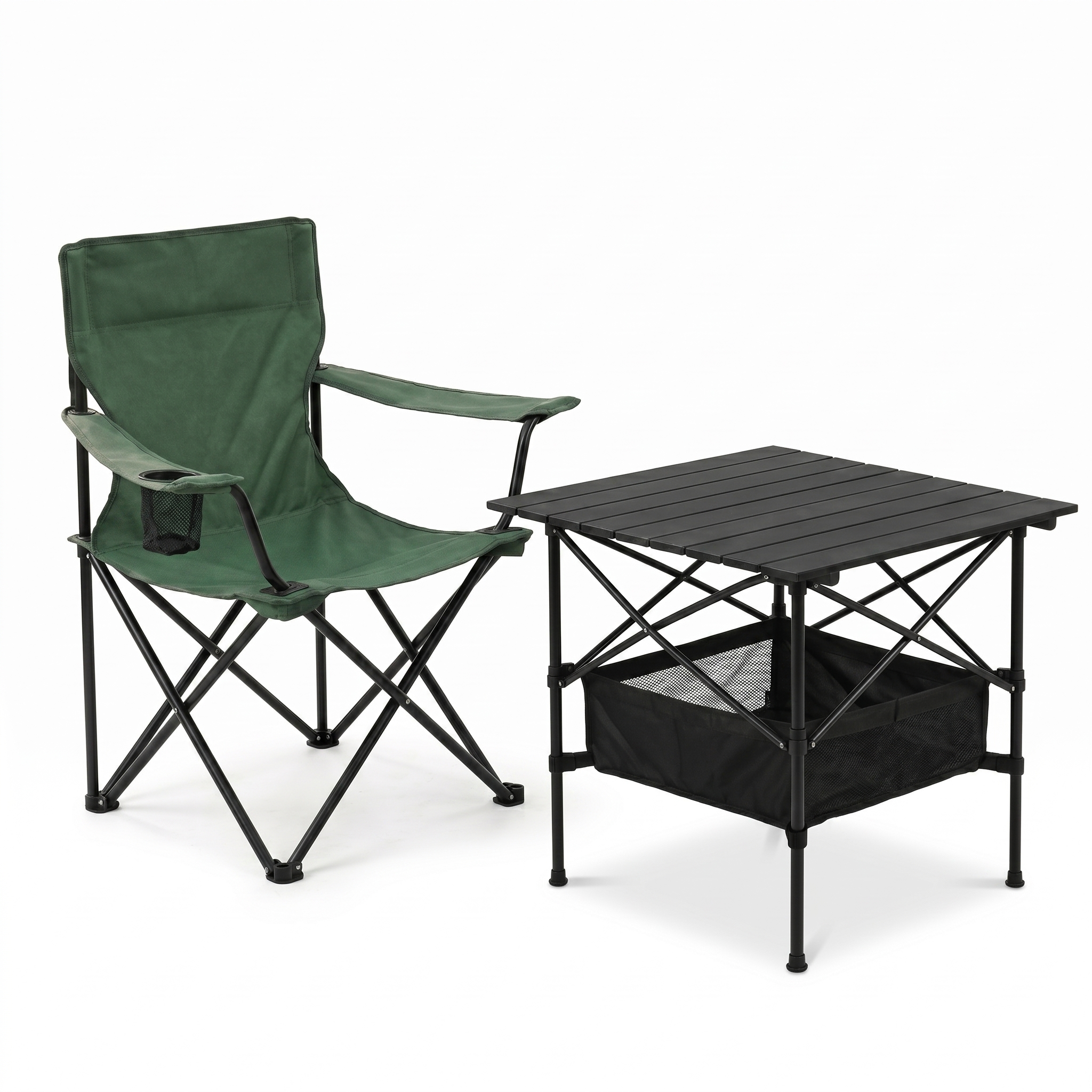 Комплект туристичних меблів LEOBRO стіл 52x52x50 см та крісло Lite Green (35973384)