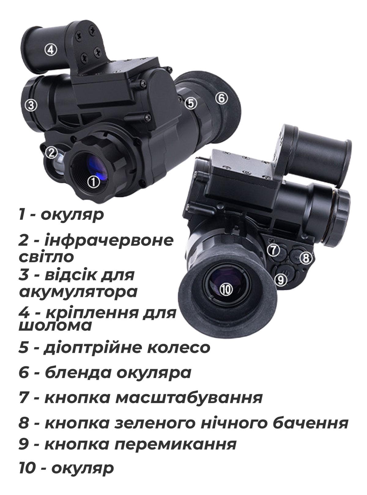 Монокуляр ночного видения NVG10 8608 Luxun Черный (63833) - фото 7