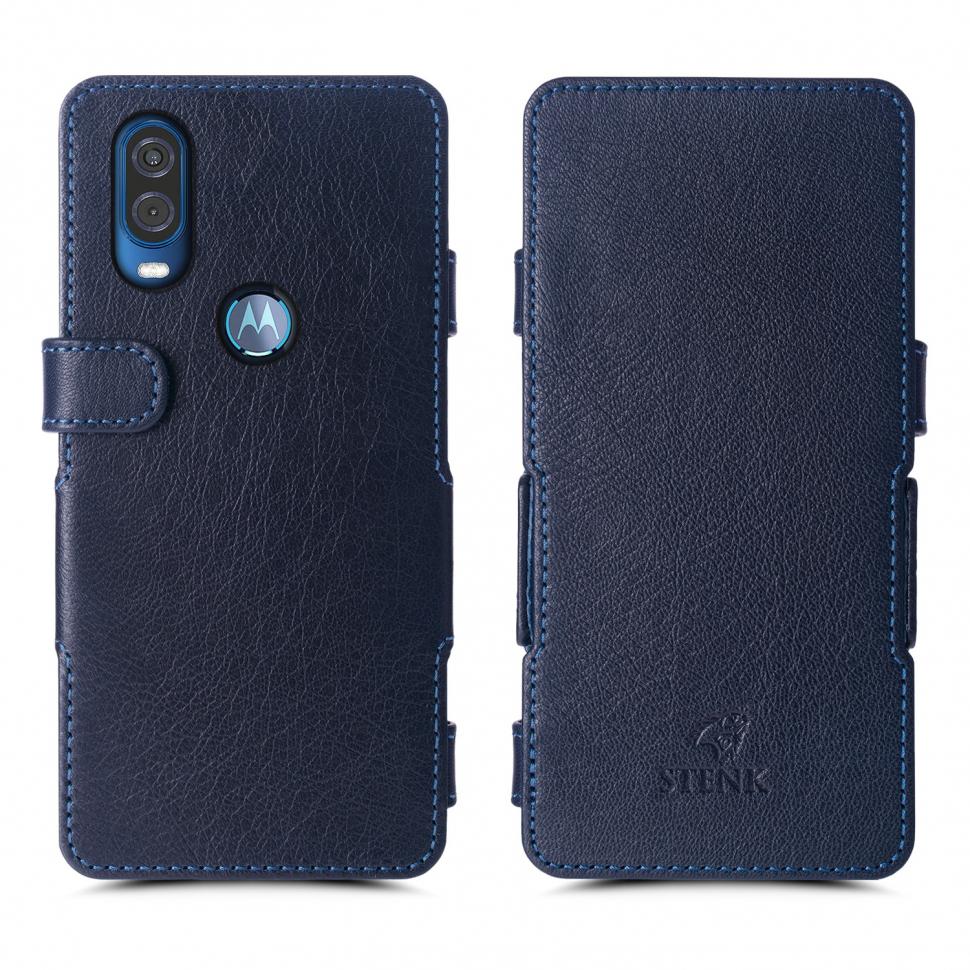 Чехол книжка Stenk Prime для Motorola One Vision Синий (63576)