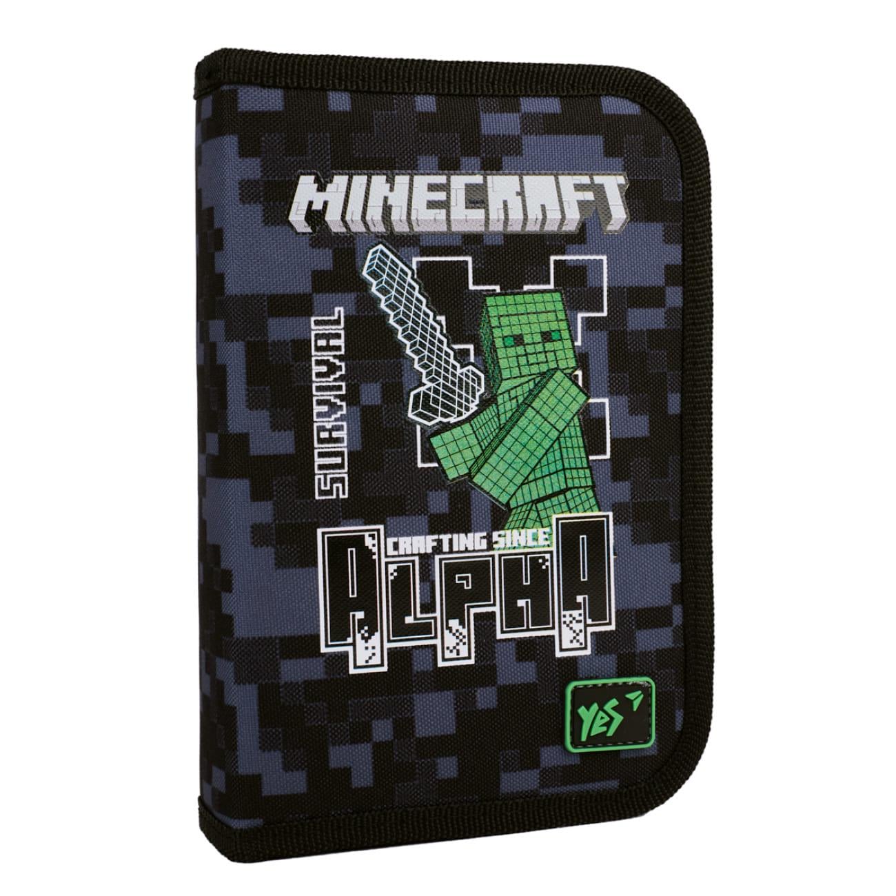 Пенал школьный YES Minecraft Alpha жесткий 1 отделение Черный (533655)