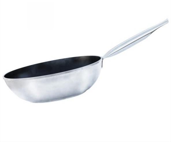 Сковорода з нержавіючої сталі з антипригарним покриттям WOK Биол Profi 28 см (2818H)