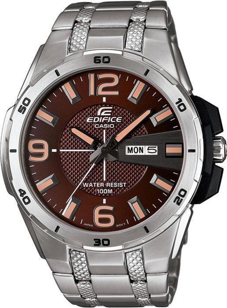 Наручные часы мужские Casio Edifice EFR-104D-5A со стальным корпусом/водозащитой 100 м Коричневый (3150785285)