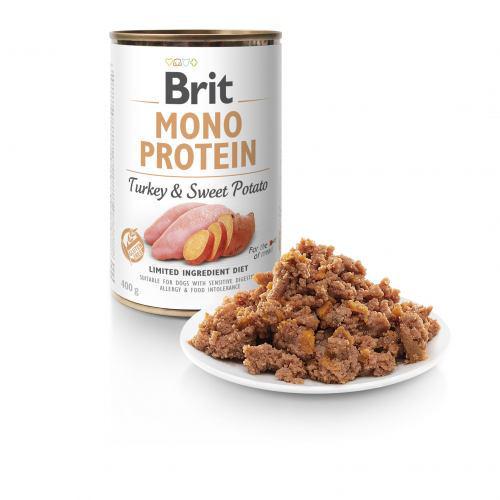 Корм влажный Brit Mono Protein Turkey & Sweet Potato для собак с индейкой и бататом 400 г - фото 2 Корм влажный Brit Mono Protein Turkey & Sweet Potato для собак с индейкой и бататом 400 г - фото 2