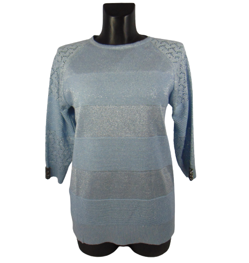 Джемпер жіночий із люрексом Rosalie 4080 р. 44-48 Блакитний (1820869462)