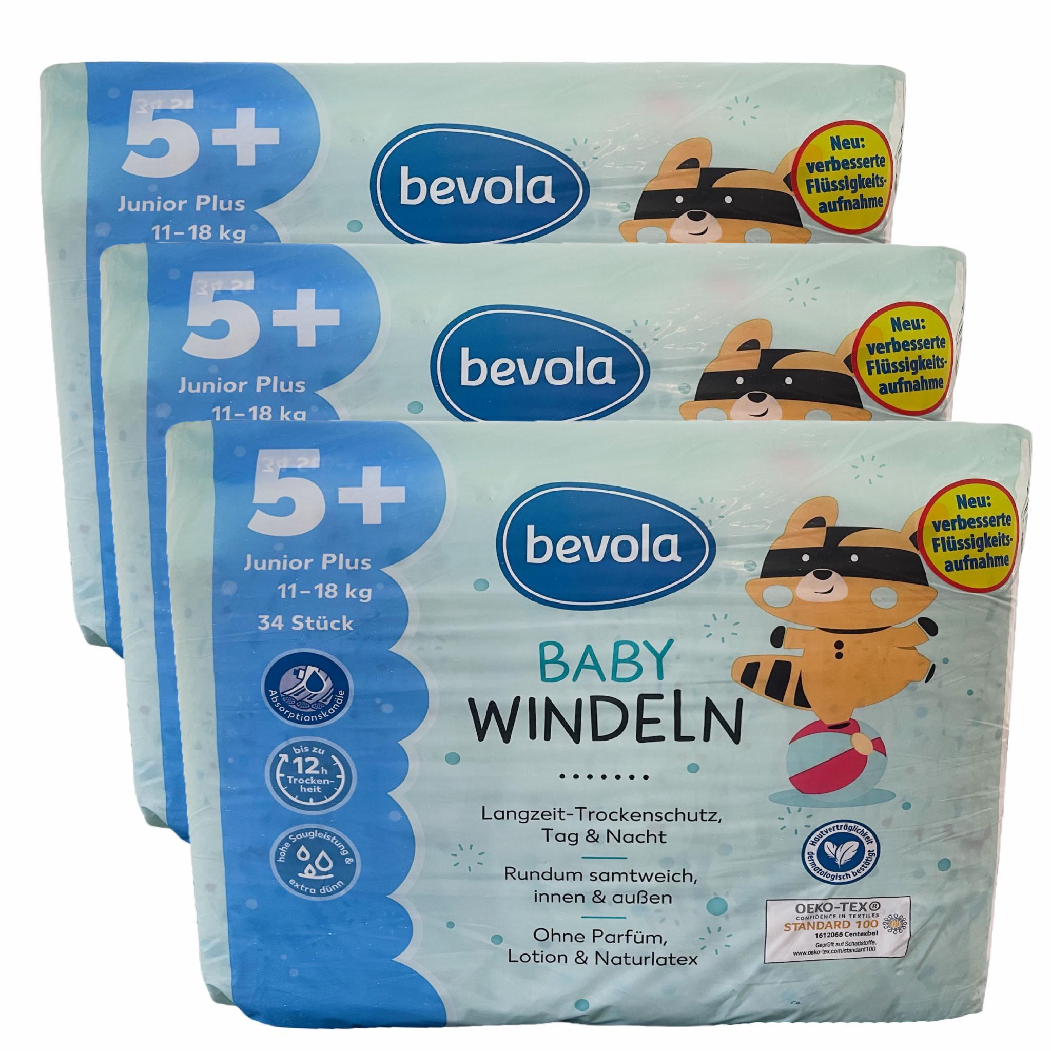 Подгузники Bevola Baby 5+ Junior Plus 11-18 кг 102 шт. (67eb9b874206d32c943572ff)