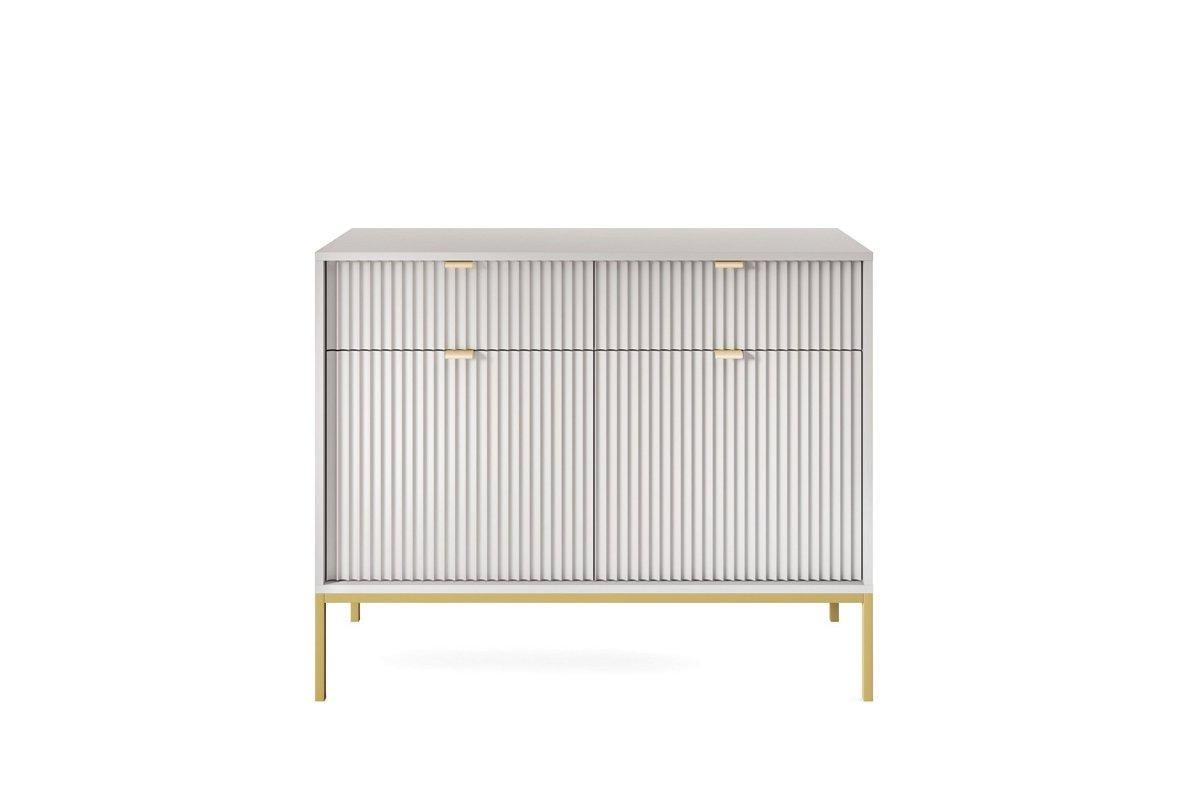 Комод Perfect Home Nova KSZ104 2-дверний з 2 шухлядами і золотими ніжками Сірий (PFH-091220)