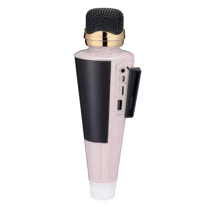 Беспроводной караоке микрофон WSTER WS2711 Bluetooth FM-радио/microSD/USB Розовый (33daa524) - фото 5