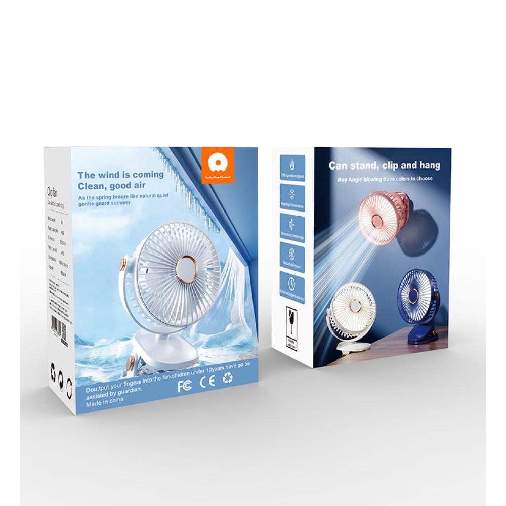 Портативный вентилятор на прищепке Wuw 1500mAh настольный со встроенным аккумулятором White ( J15) - фото 9 Портативный вентилятор на прищепке Wuw 1500mAh настольный со встроенным аккумулятором White ( J15) - фото 9
