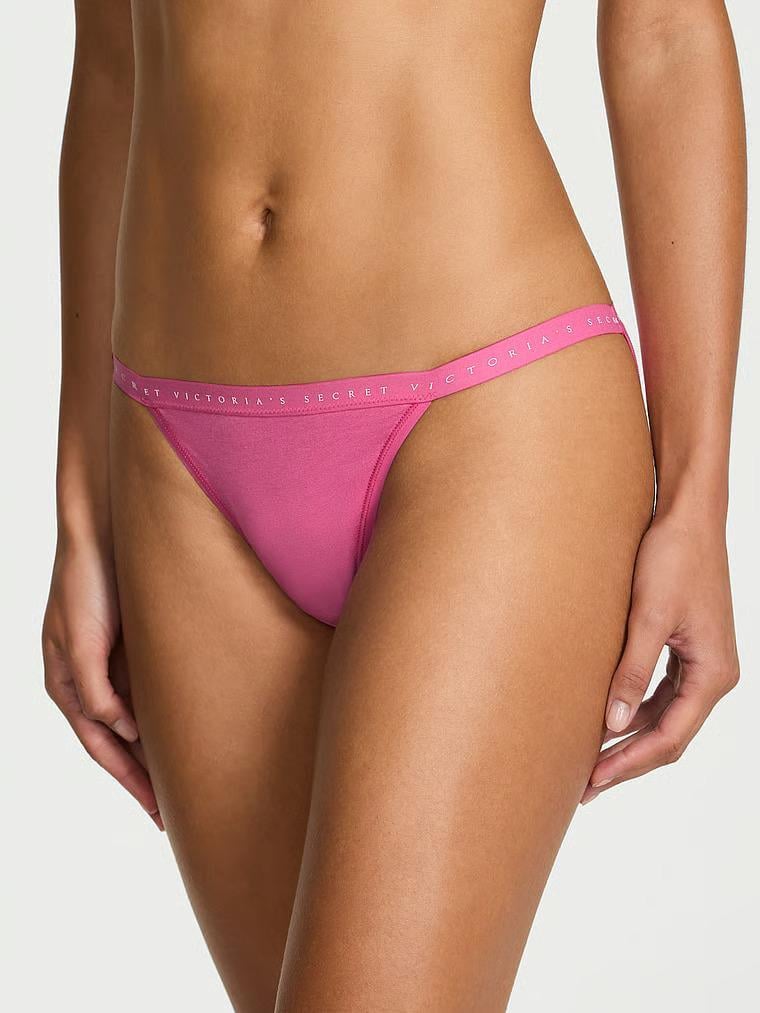 Трусики бикини Victoria's Secret Stretch Cotton String Bikini Panty M Розовый (27186970)