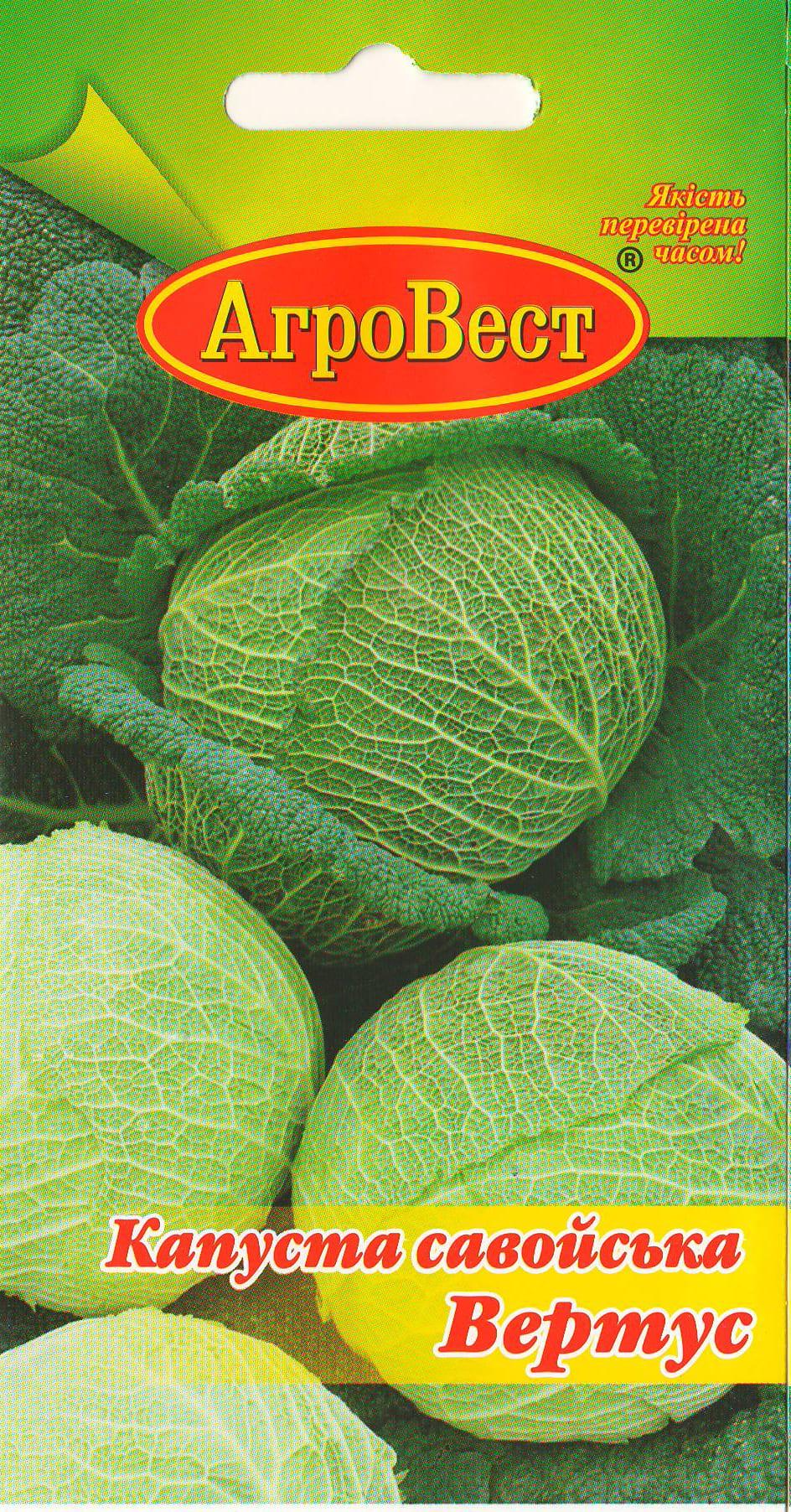 Насіння АгроВест капуста савойська Вертус 1 г (29101)