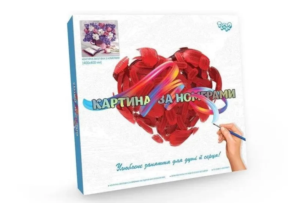 Картина за номерами Danko Toys KpN-02-10 Весняний букет коробка 40х40 см (374363) - фото 2