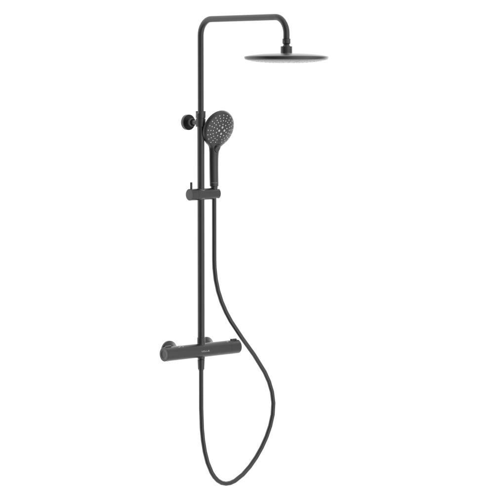 Душевая система VOLLE Sistema с термостатом нержавеющая сталь Черный матовый (1598.090104)