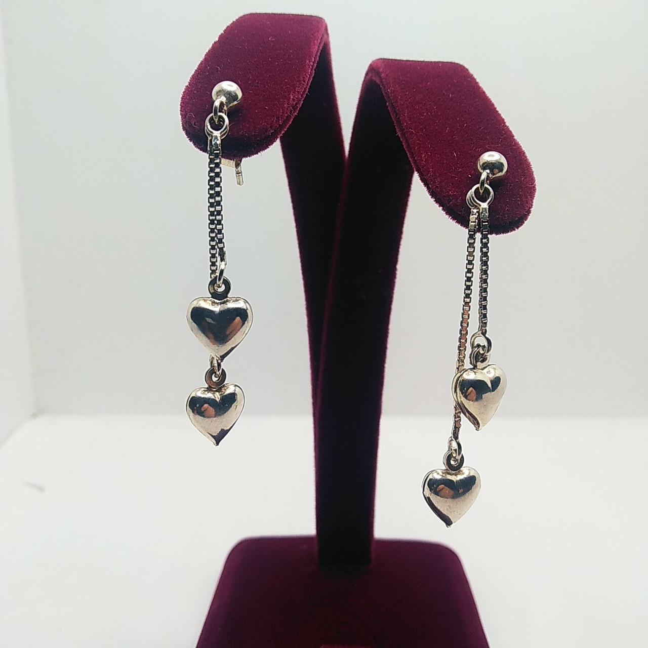 Серьги серебро пусеты висячие 925° 3,36 г (с-447)