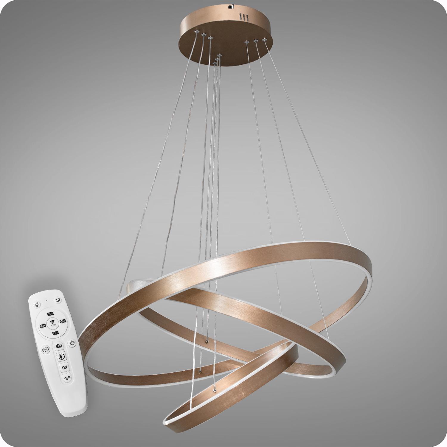 Люстра подвесная 517 Dlight 3color с пультом 260 Вт Коричневый (01995)