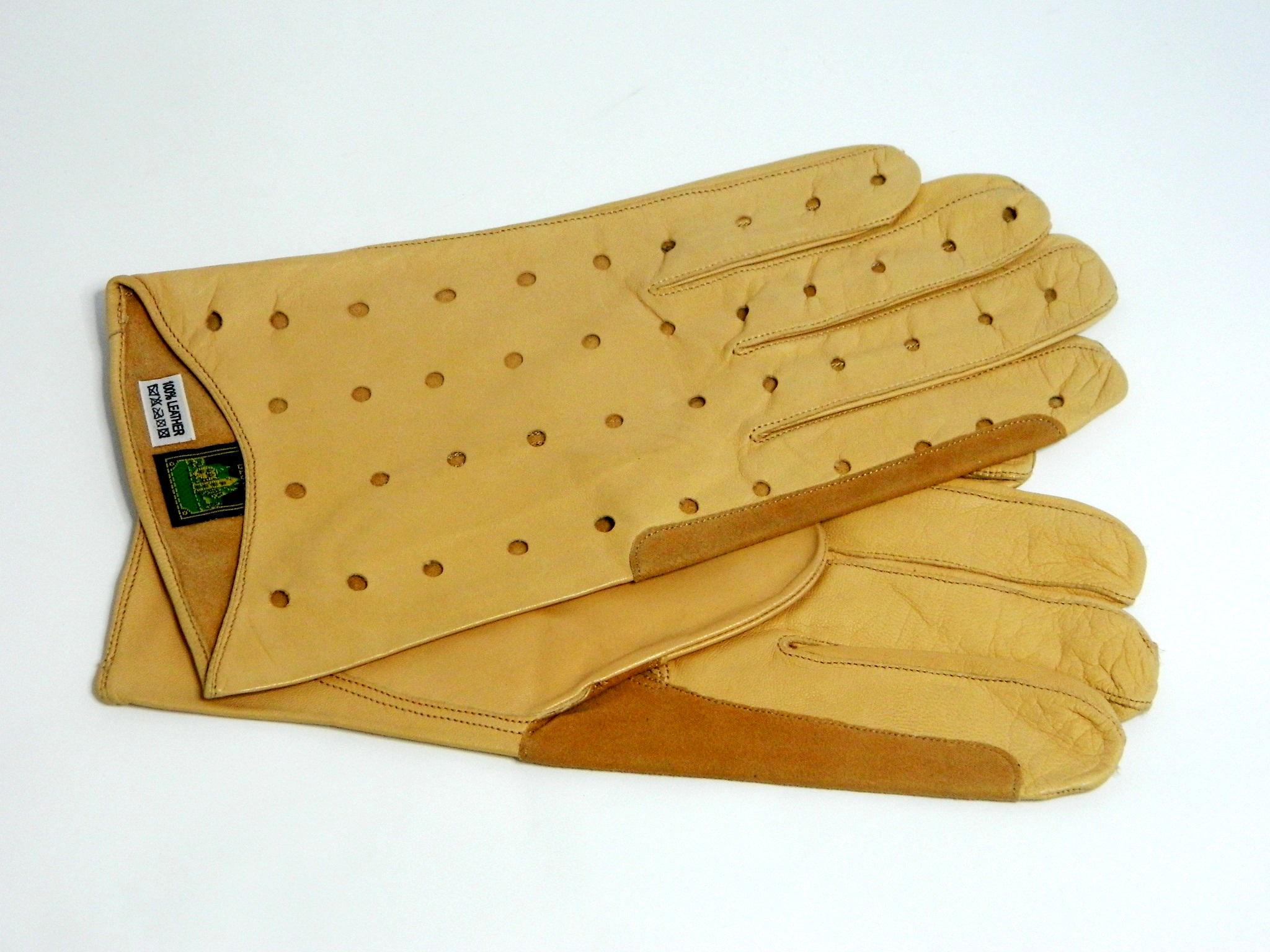 Перчатки мужские Alpa Gloves 618 автомобильные кожаные р. 9,5 Бежевый (28605285)