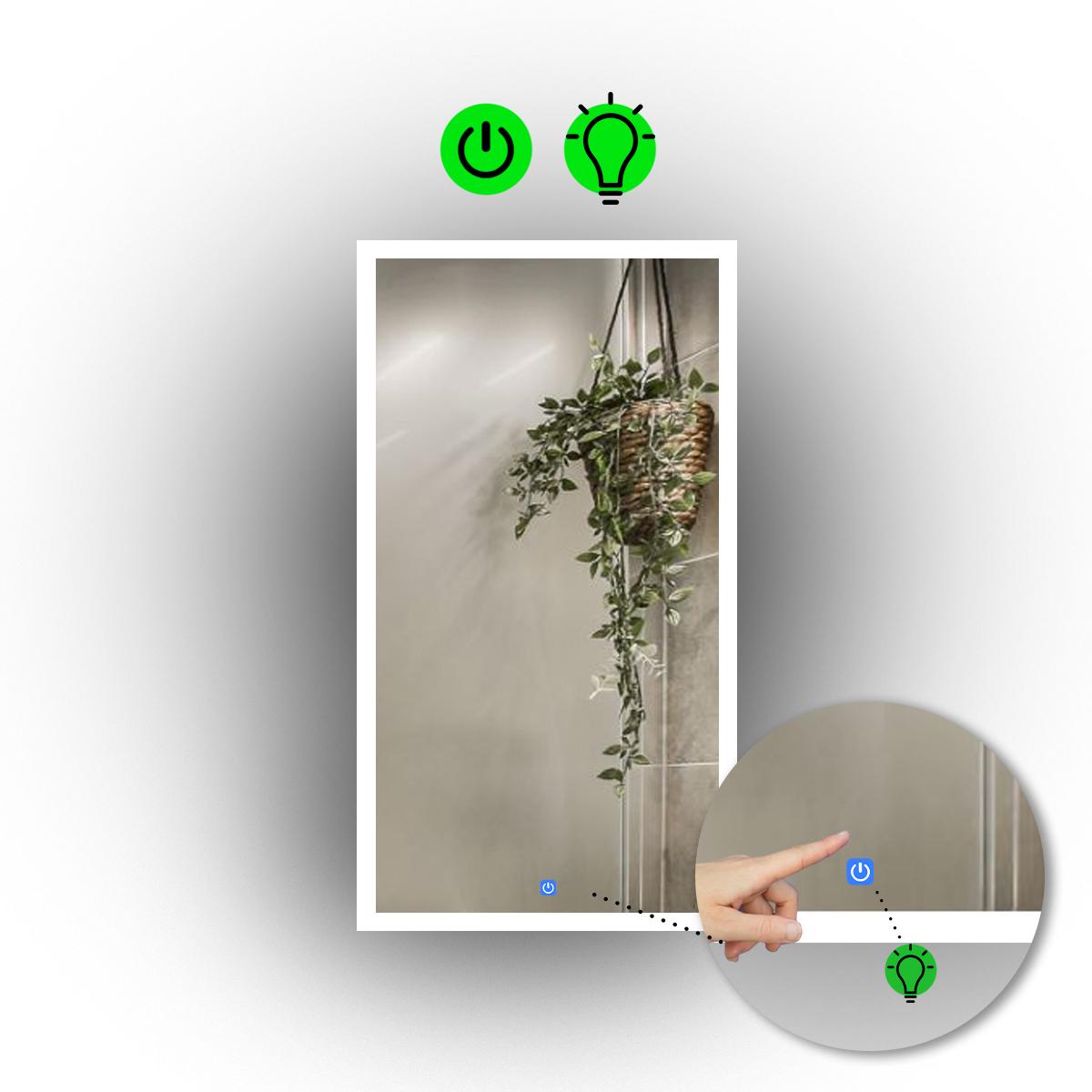 Зеркало с LED подсветкой Simphony с сенсорным включателем 60x80 см (Simphony/600x800/11/2/0)