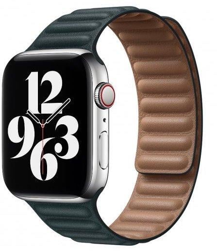 Кожанный ремешок COTetCi Leather Dual Magnetic Watch Band 45/44/42mm, Forest Green