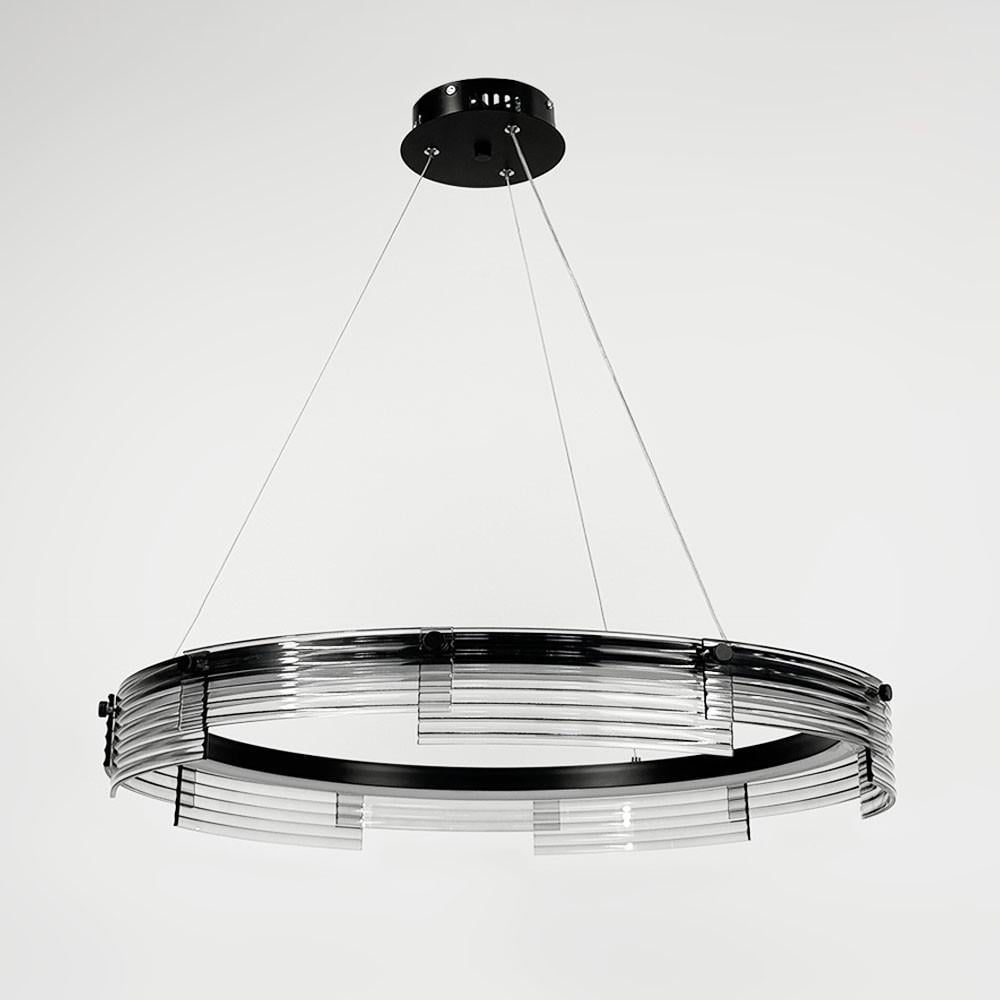Люстра с подвесным кольцом с графитовыми пластинами Ø 80 см (MJ 231-800 BK) Люстра с подвесным кольцом с графитовыми пластинами Ø 80 см (MJ 231-800 BK)