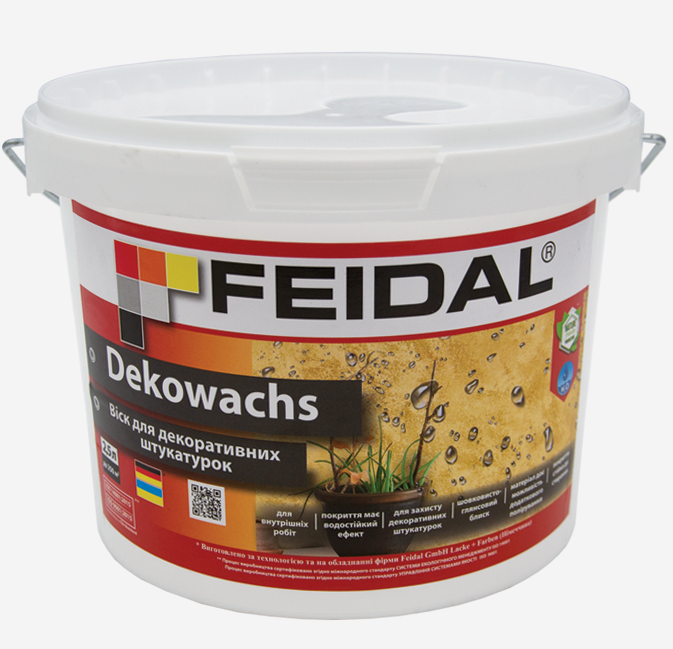 Воск декоративный Feidal Deko Wachs шелковисто-матовый на акриловой основе для декоративных штукатурок 2,5 л Бесцветный (1816075190)