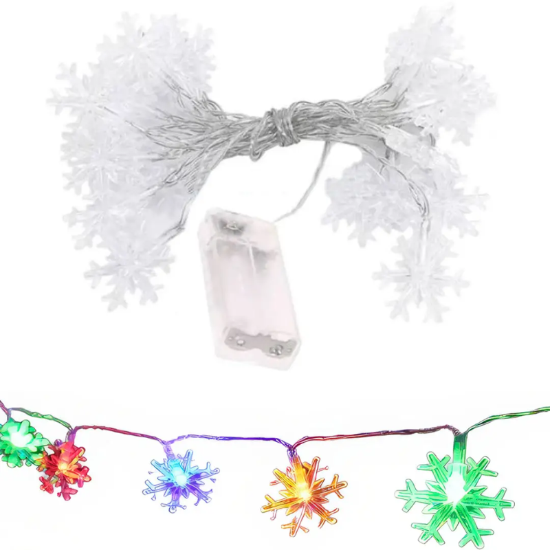 Гірлянда світлодіодна Сніжинки 3 м на батарейках (2392547495) - фото 2