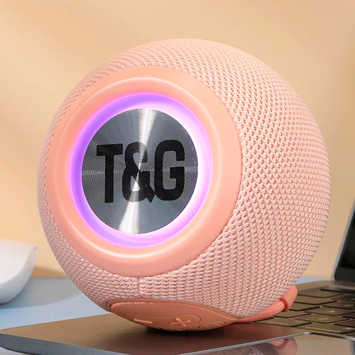 Портативная колонка Bluetooth TG337 с RGB подсветкой/функцией громкой связи и радио Розовый (2387882293) - фото 4