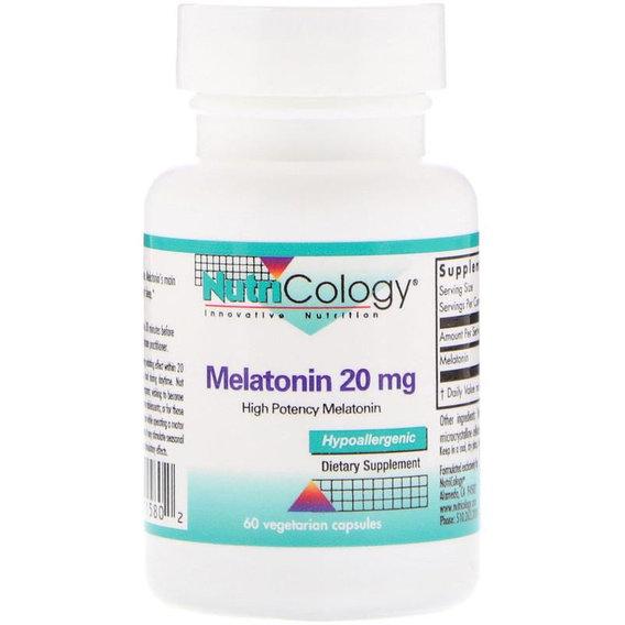 Мелатонін для сну Nutricology Melatonin 20 мг 60 Veg Caps