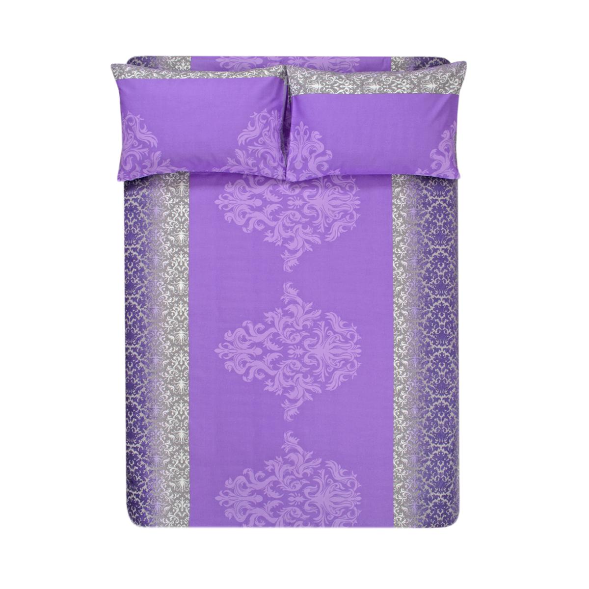 Простыня с наволочками Iris Home Chris ранфорс 220х240+50х70 см Лиловый (svt-2000022311441)