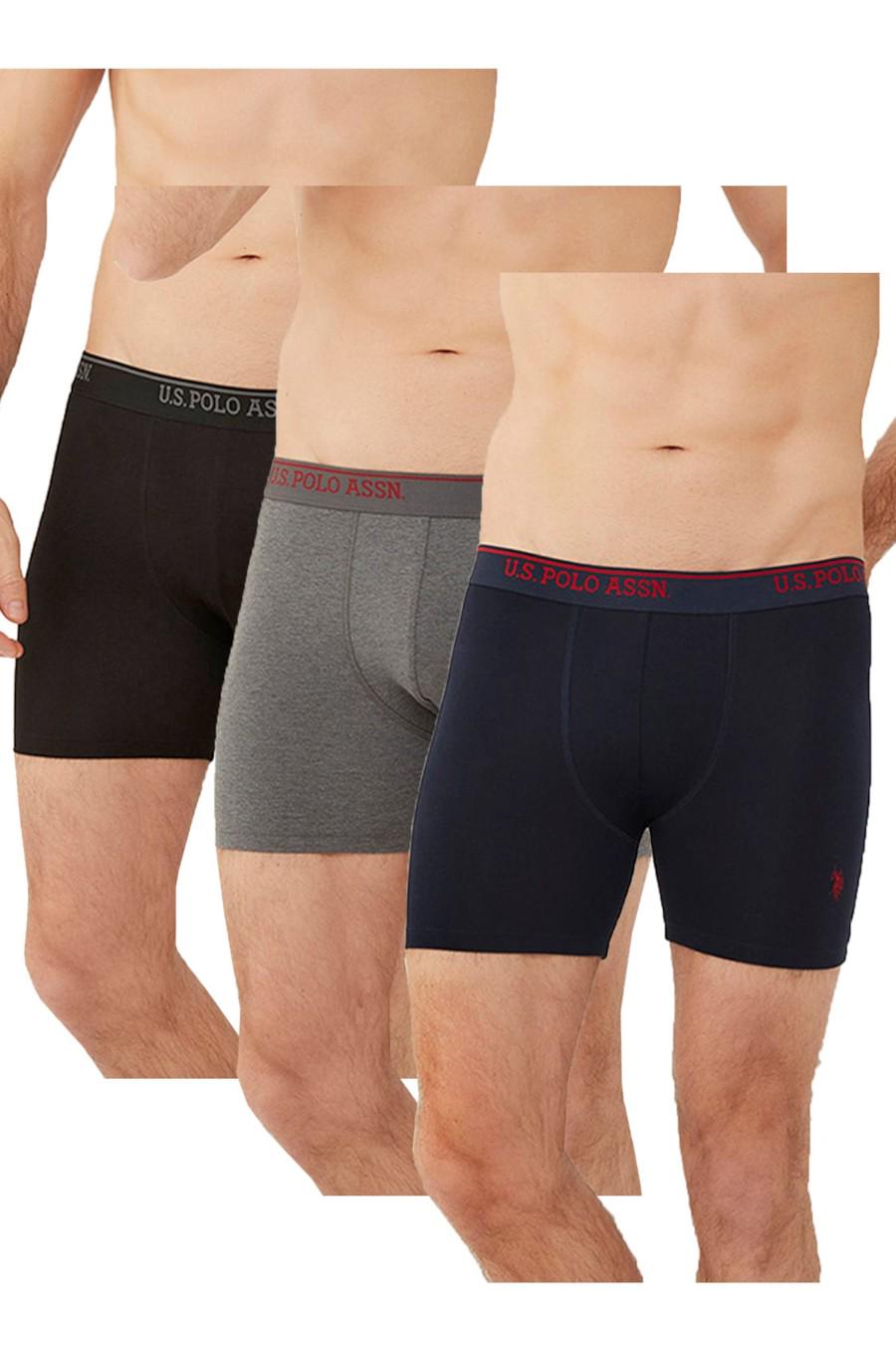 Труси боксеры U.S. Polo ASSN р. 50/L 3 шт. Черный/Антрацит/Темно-синий (74242)