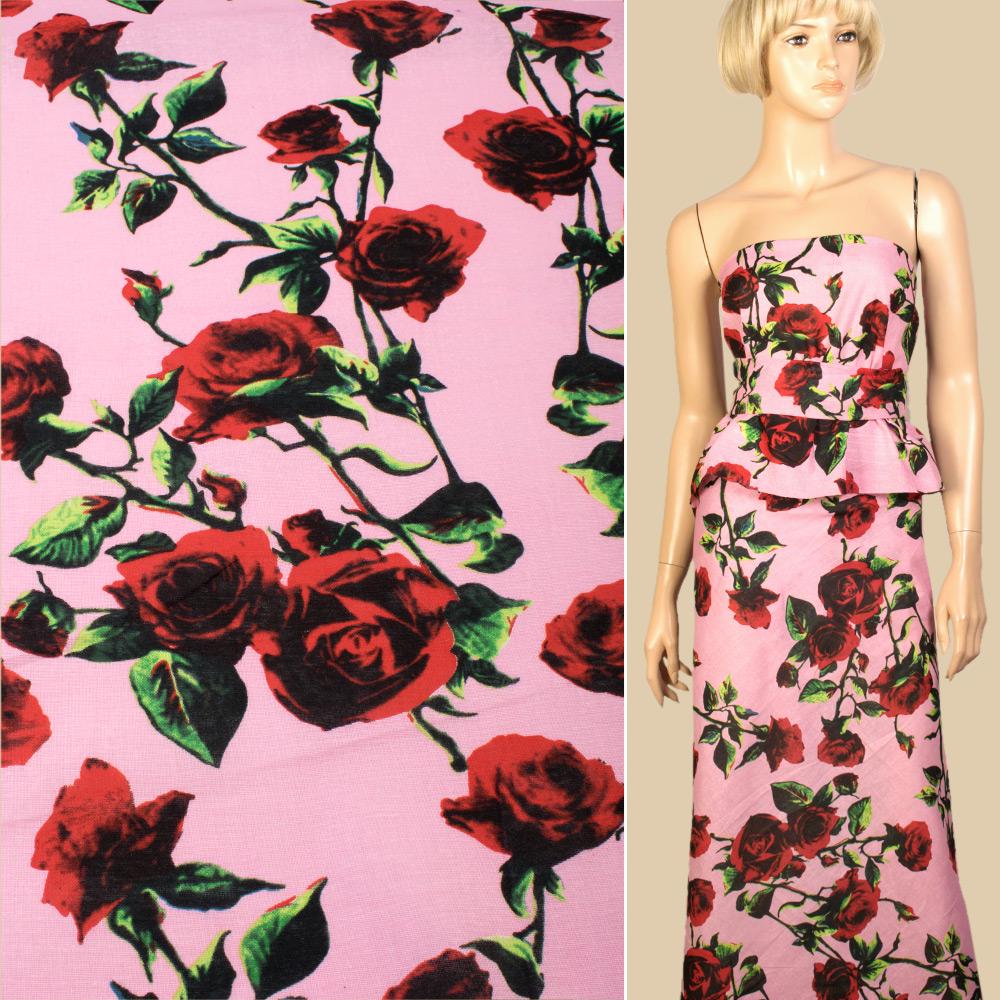 Тканина льон ширина 145 см Рожевий (12622.006) - фото 2 Тканина льон ширина 145 см Рожевий (12622.006) - фото 2