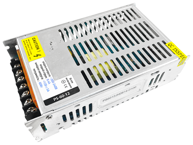 Блок живлення 60W IP20 5А 12V (9642)