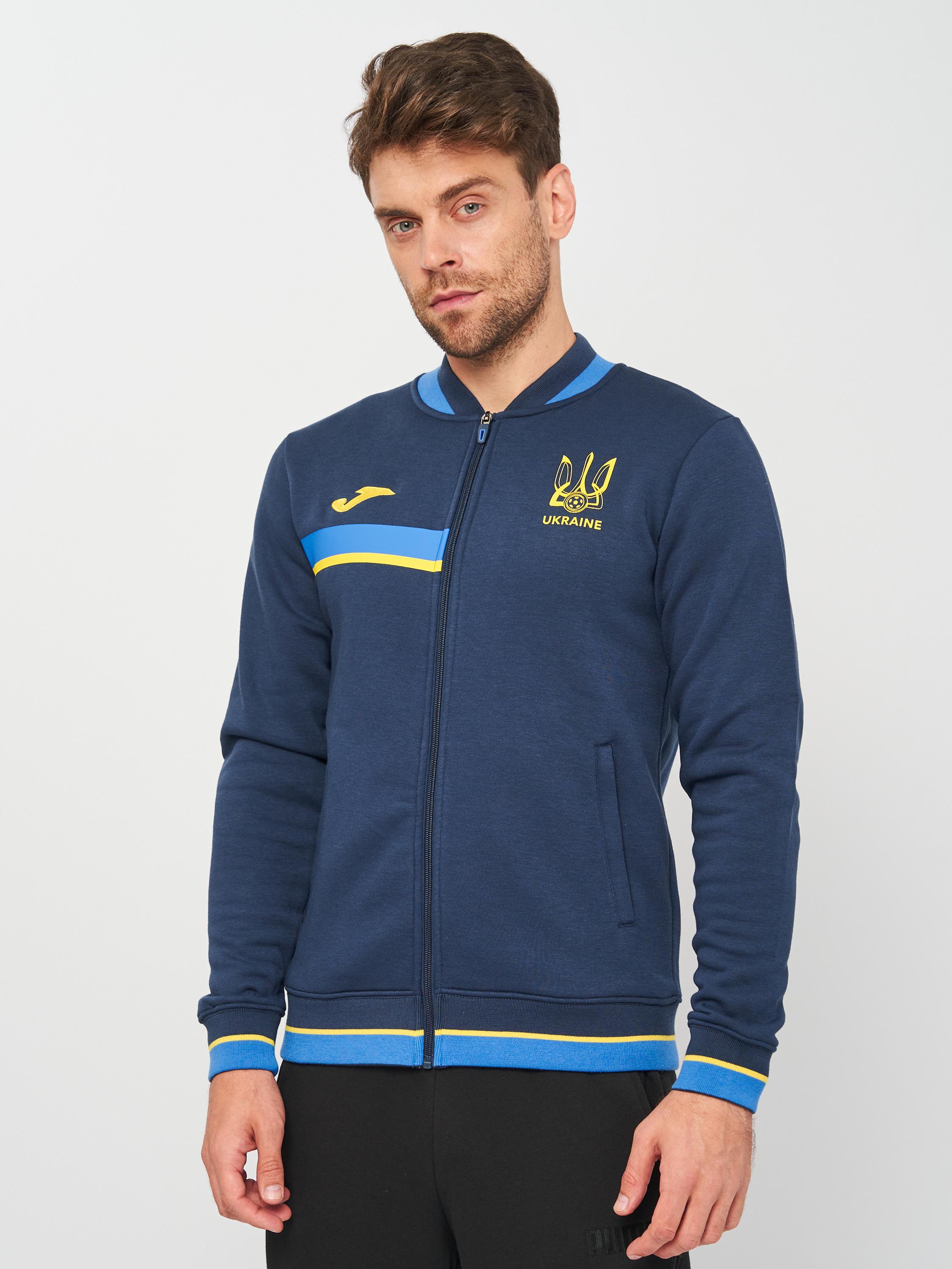 Олімпійка Joma AT102377A339 Fed. Futbol Ucrania Full Zip Sweatshirt S Dark Navy (8424309645571)