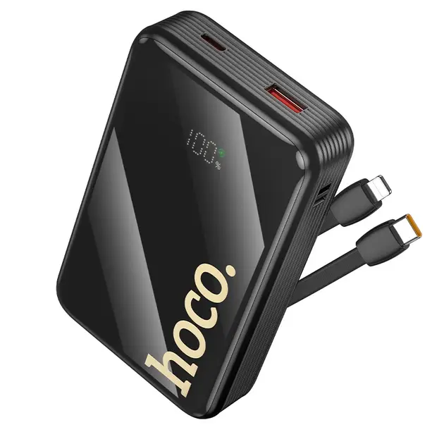 Батарея портативная Powerbank Hoco Q37A Graceful 22,5W/PD20W with two cables 20000 mAh Black