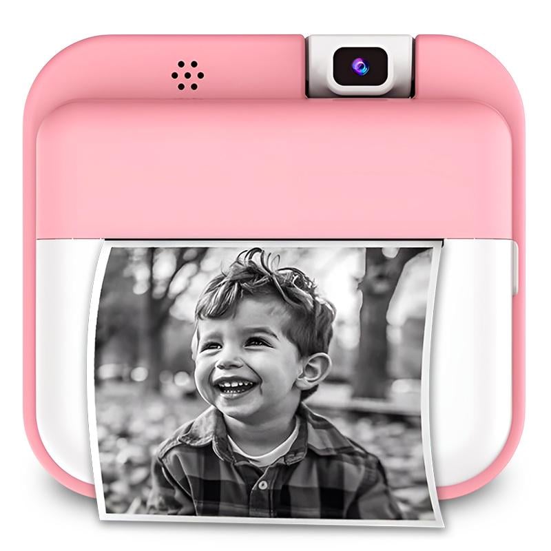 Фотоаппарат детский мгновенной печати 5в1 цветной дисплей 24 Мп для детей поворотная камера 180° Розовый (7e7f31e5)