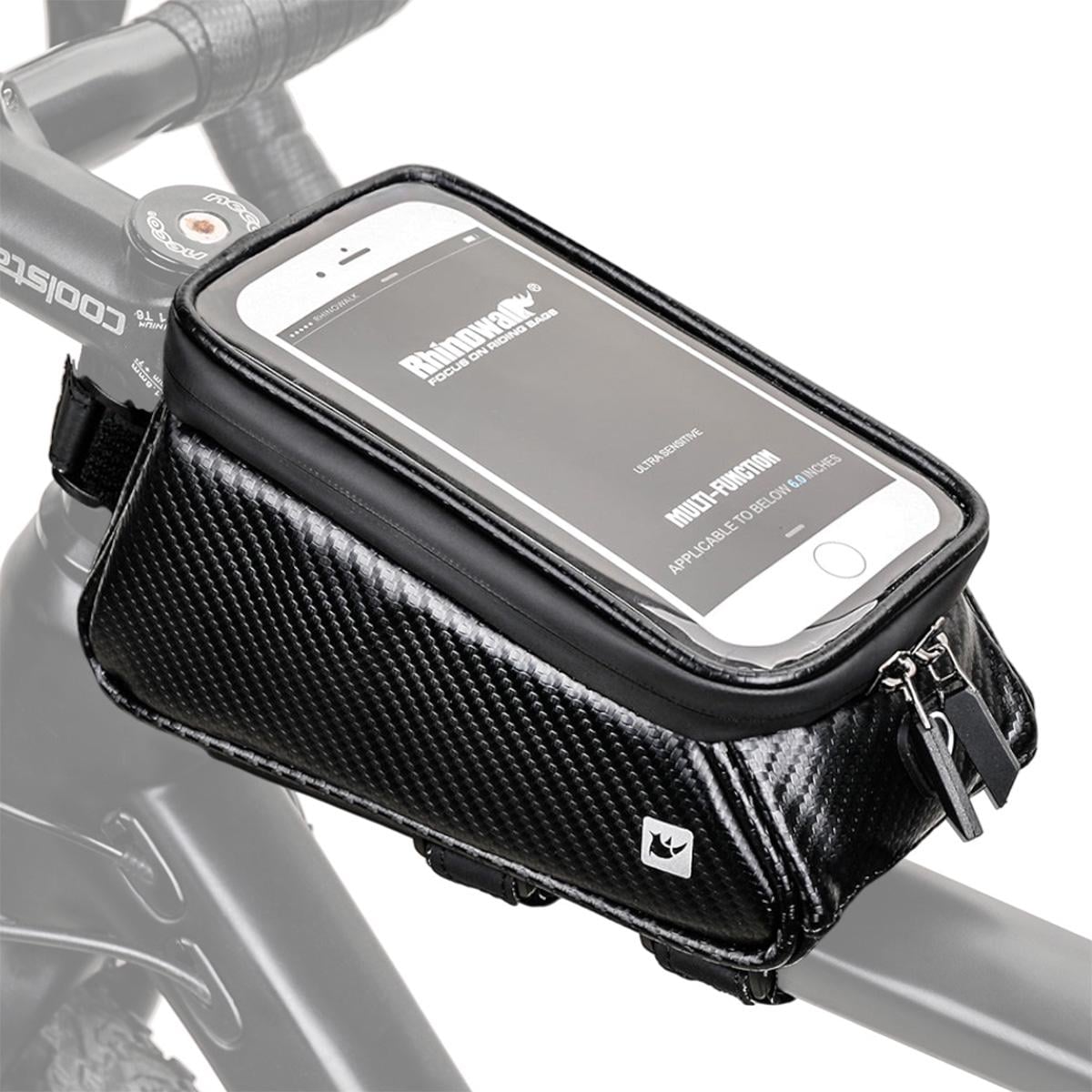 Велосумка универсальная Rhinowalk RK18335T для телефона до 6,5" под карбон Черный (RWK-RK18335T-4419)