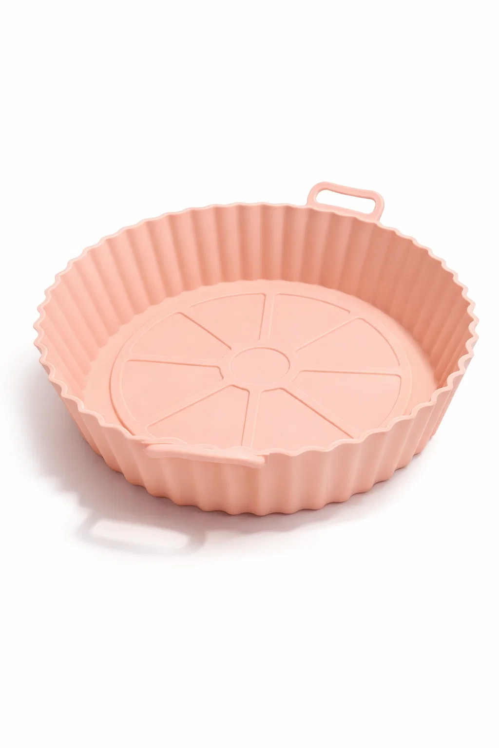 Форма для выпечки в аэрогриле и мультипечи силиконовая круглая с ручками Розовый (31761812)