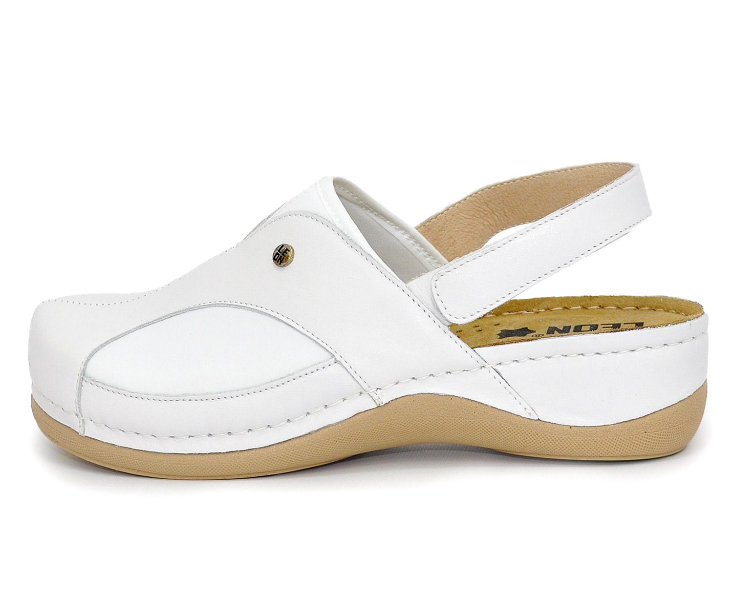 Женские сабо кожаные Leon 913 р. 38 Белый